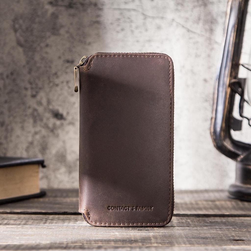 CONTACT'S FAMILY двойной чехол для часов, держатель для сумки, винтажная натуральная кожа на молнии, дорожные часы, дисплей, коробка для хранения, чехол-органайзер