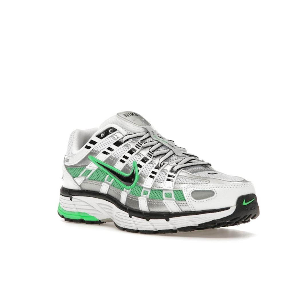 Nike P-6000 White Spring Green Unisex Sneakers Metallic-Silver Black CD6404-104