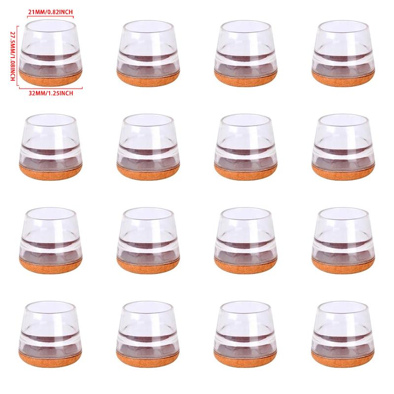 16 шт., резиновые накладки на ножки стола, колпачки на ножки стула, круглые квадратные защитные коврики для пола, мебельные накладки, ползунки с обернутым фетровым дном