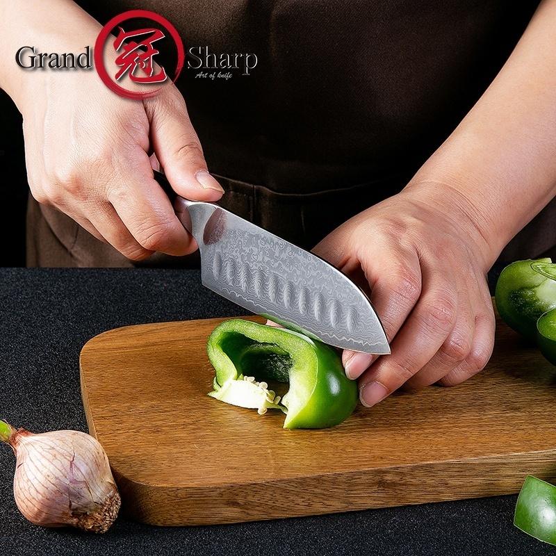 5-дюймовый нож Santoku vg10, японский кухонный нож из дамасской стали, 67-слойный кухонный нож шеф-повара