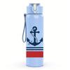 1PC Nautical Anchor Symbol Print 750ml Color Plastic Sports Water Bottle Leakproof Flip Straw Lid For Sports Office Home Use