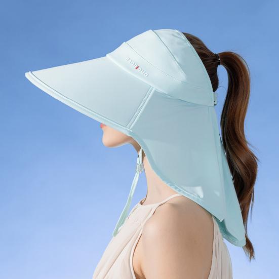 Женская широкополая солнцезащитная шляпа, сворачиваемая, с защитой от ультрафиолета, с клапаном на шее, с UPF 50+, рыболовная шляпа с отверстием для хвоста для походов на пляж
