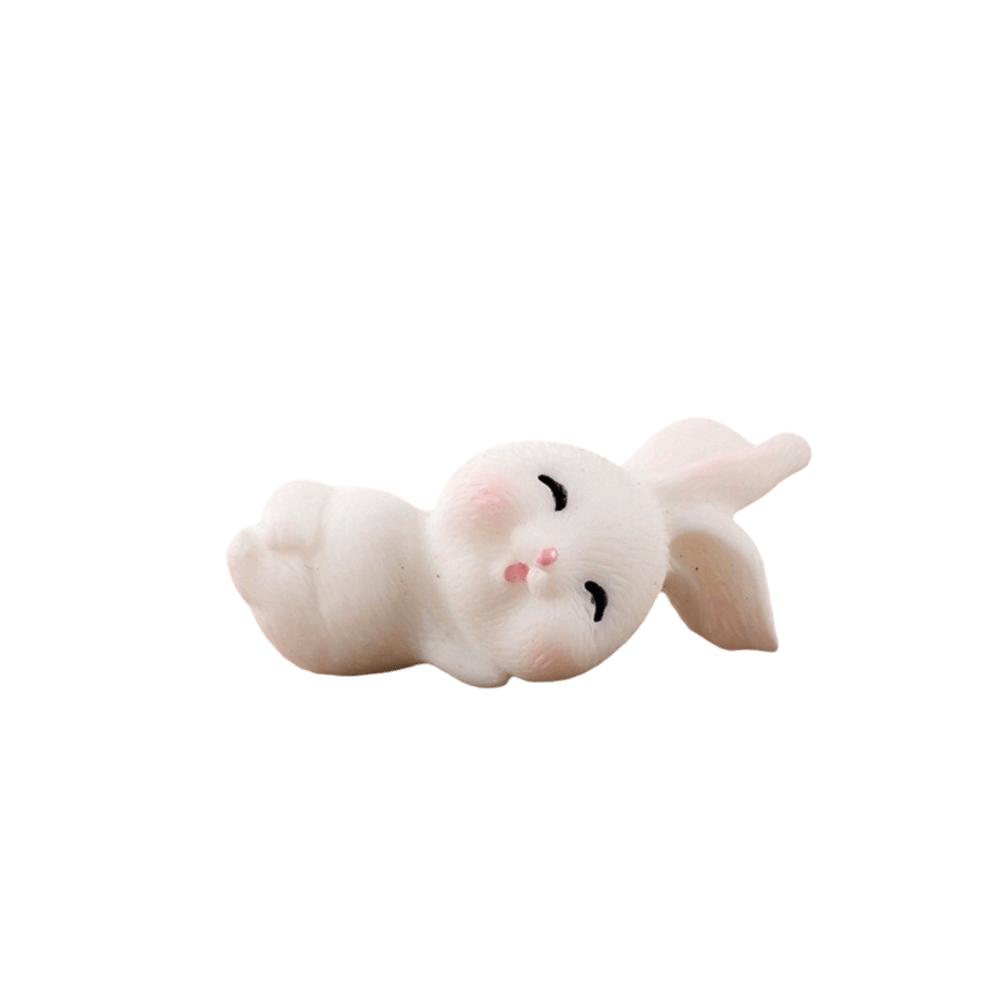 White Rabbit Mini Ornaments Resin Mid-Autumn Festival Desk Figurines New Micro Landscape Decor DIY