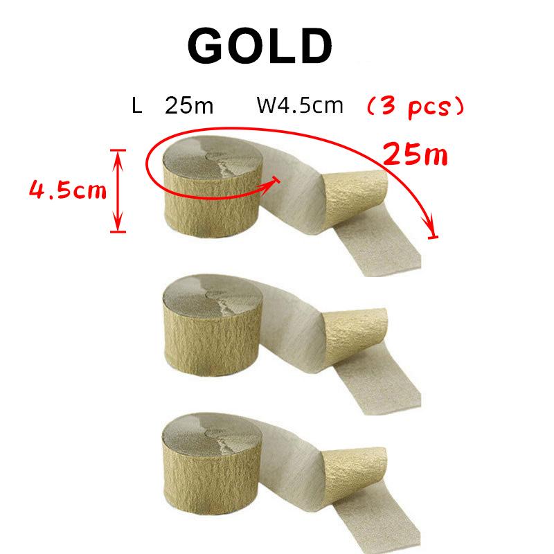 3Pcs/Set Rainbow Crepe Paper Streamers For Wedding Birthday Party Backdrop Decoration Colorful Paper Crepe Garland Ribbon Decor