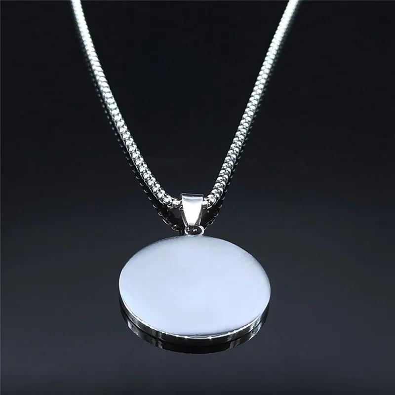 Yin Yang Gossip Necklace for Women/Men Stainless Steel Silver Color Ba Gua Taichi Chain Jewelry