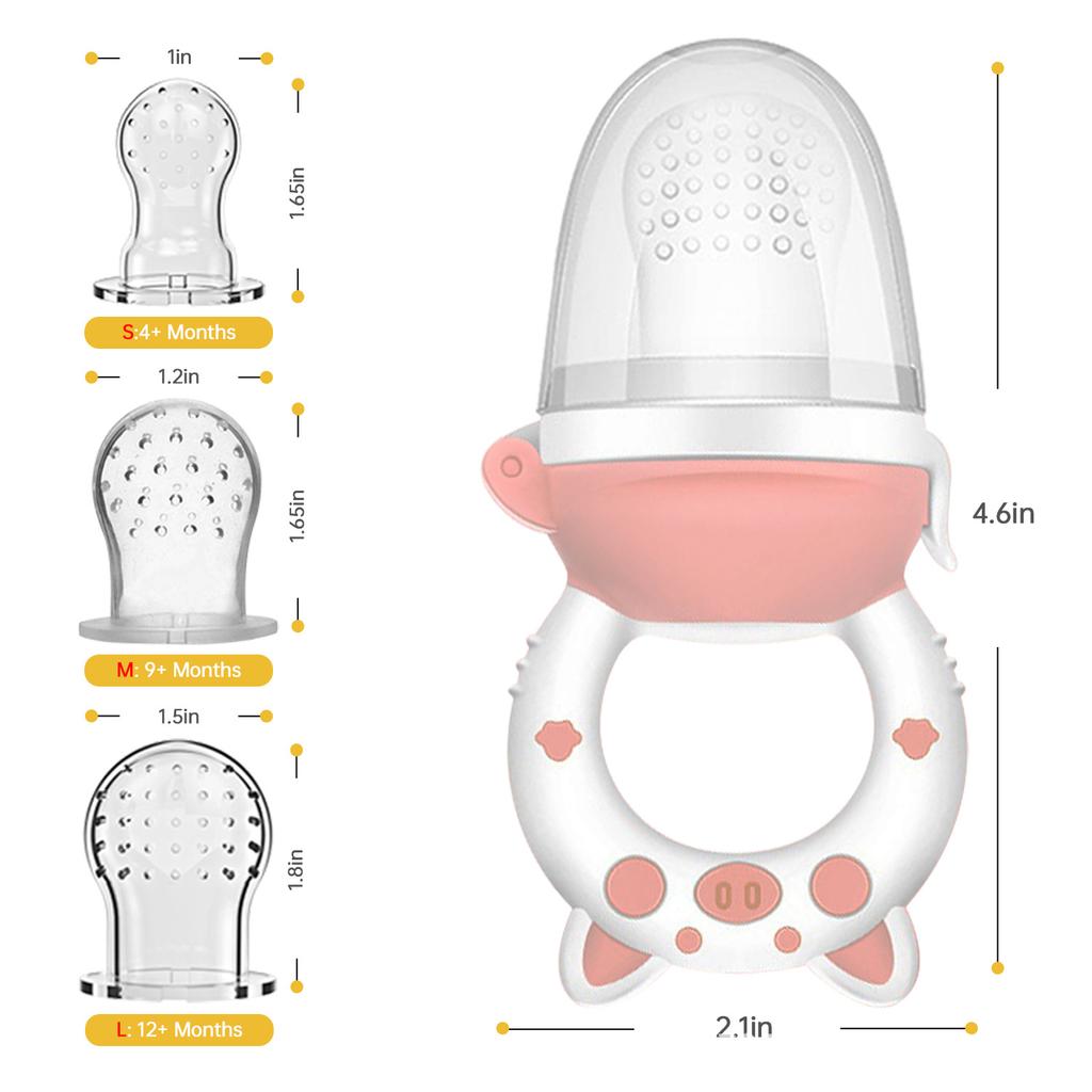 Baby Solid/Frozen Fruit Feeder Teether, Baby Teething Toy 4M+, BPA-Free Silicone Bag and Teether, Teething Relief