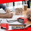Fulmoon 2 Pieces Self Inking Rubber Stamp Personalized Do It Yourself 5 Lines Custom Message or Address Stamp Kit with Black Ink for Office Business