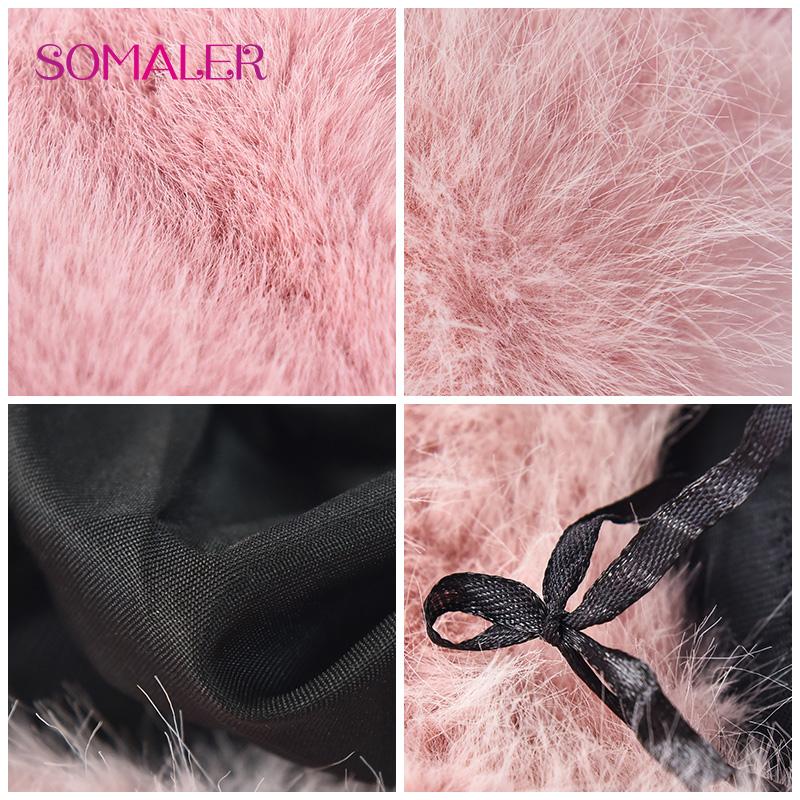 SOMALER Colorful Faux Fur Bucket Hats for Women Plush Bleaching and Dyeing Color Cap Fashion Warm Fluffy Faux Fur Furry Bucket Cap