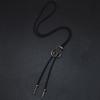 Vintage Metal Cobras Snake Pendant Bolo Tie Western Punk Faux Leather Rope Necktie Jewelry Shirt Collar Chain Necklace
