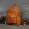 Retro Natural Real Cow Leather Women Backpack Travel Bag Versatile Large Capacity Cowhide Solid Color Backbag