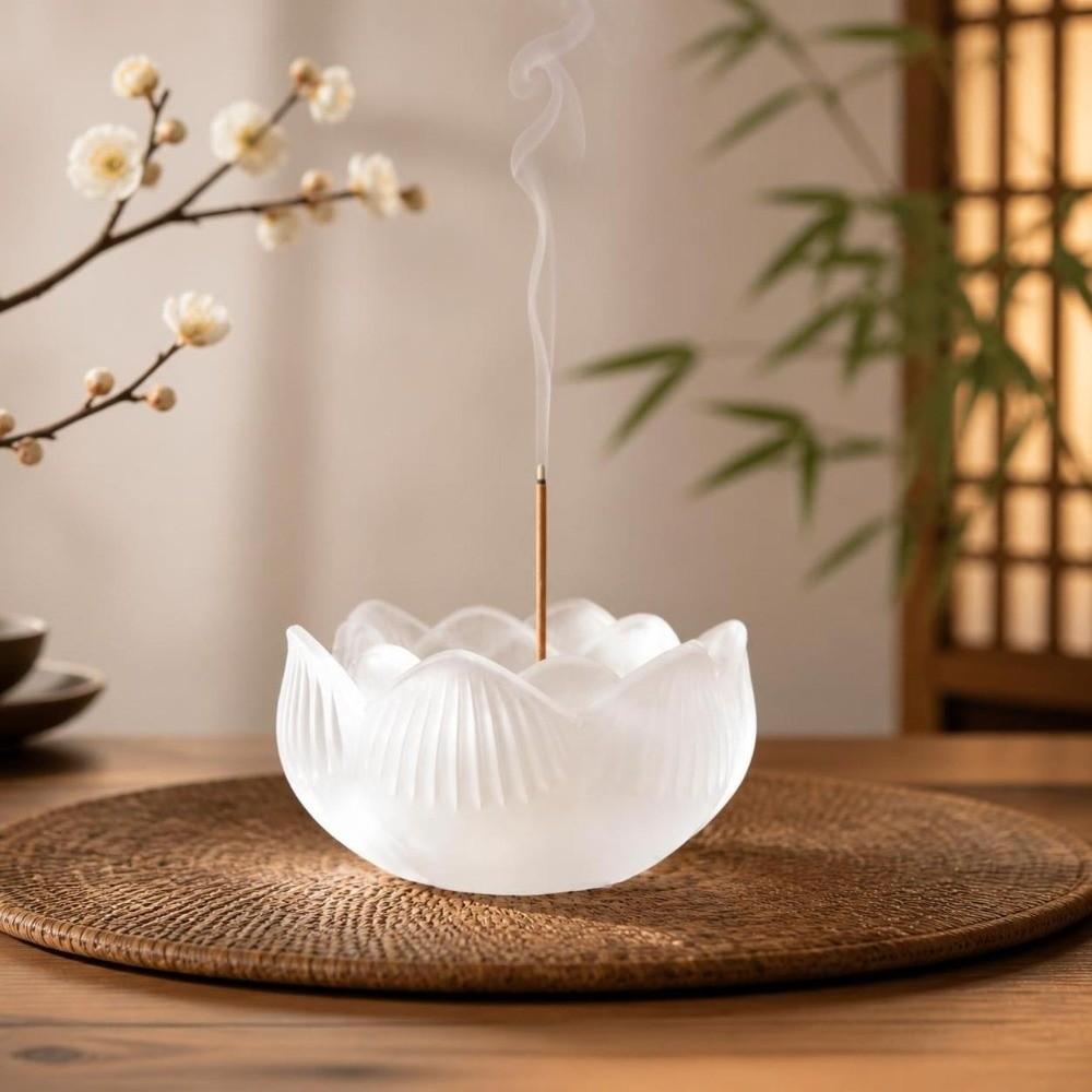 9 Hole Tabletop Incense Base Crystal Glass Incense Stick Burner Lotus Incense Burner Aromatherapy