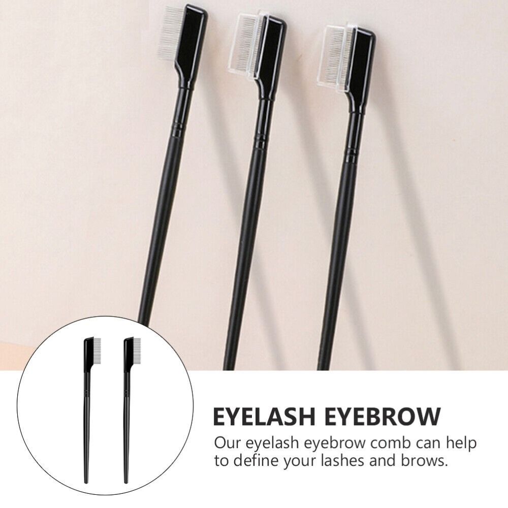 Brush Brow Comb Eyelash Brush Eyelash Comb with Cover Curler, Makeup Brush Eyelashes Separator