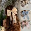 Girls Blue Pink Big Bow Ribbon Hair Clip Elegant Simple Spring Summer Hair Clip Pins Retro Headband Clips Hair Accessories