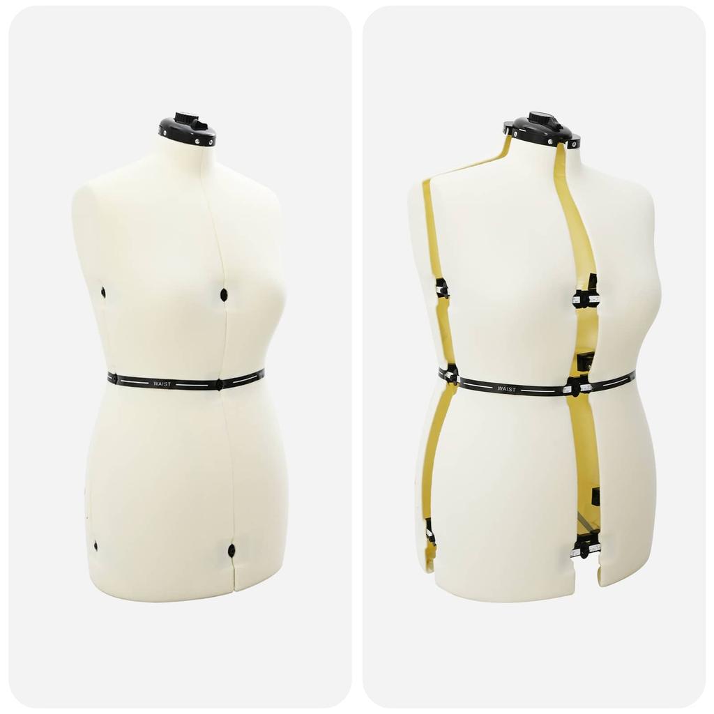 Adjustable Dress Form for Women Cream M Velvet
