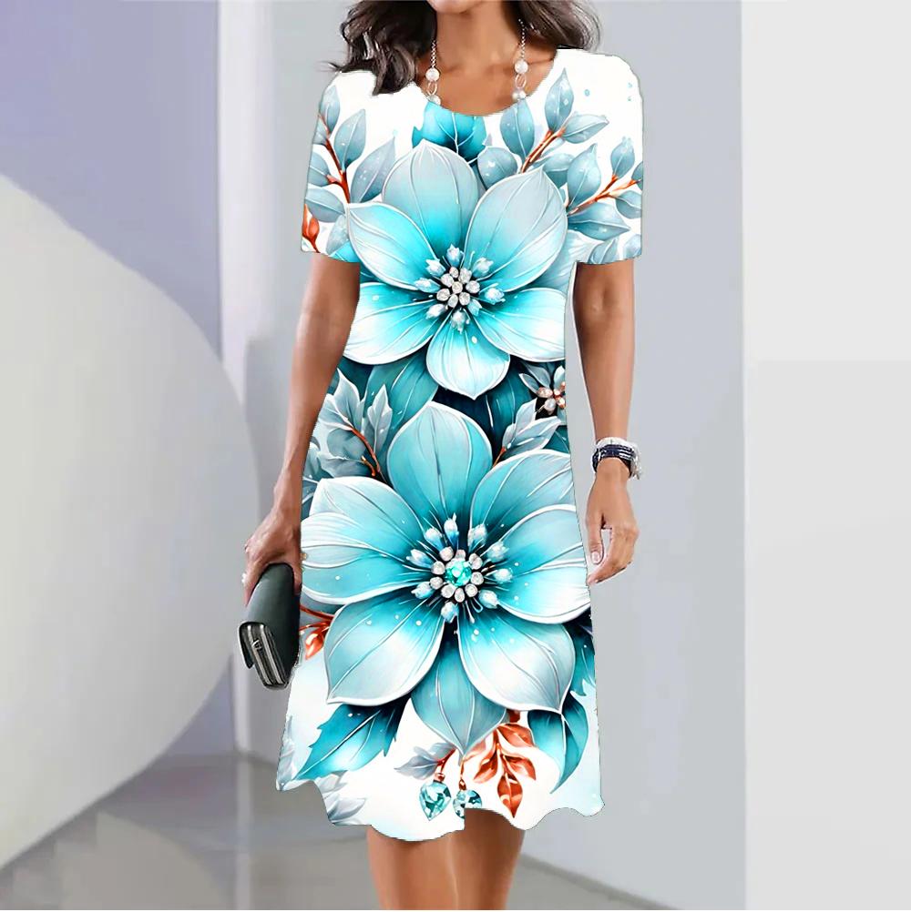 Модное женское платье с 3D-принтом в виде черепа, забавный узор ужасов, повседневное платье А-силуэта, летнее женское платье с коротким рукавом и круглым вырезом