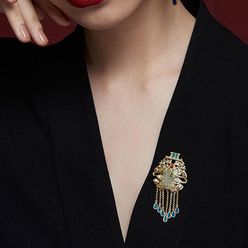 Blucome Качественная эмалированная медная брошь в стиле ретро, ​​заколки с кисточками для женщин и мужчин, костюм, шарф, булавки для хиджаба, подарки