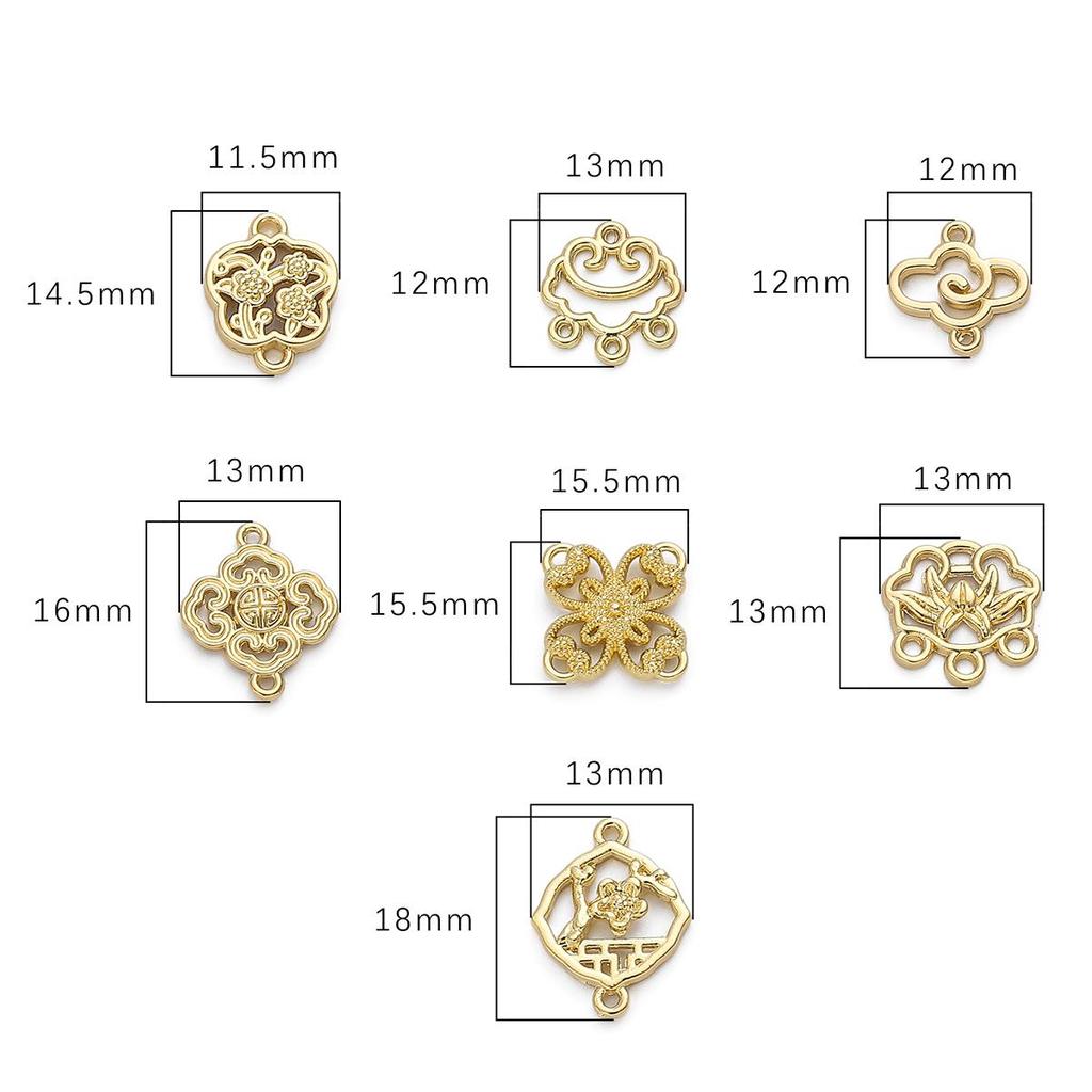 Антикварный двойной подвесной пенант из сплава с цветком сливы для самостоятельного изготовления ювелирных изделий, аксессуары для рукоделия
