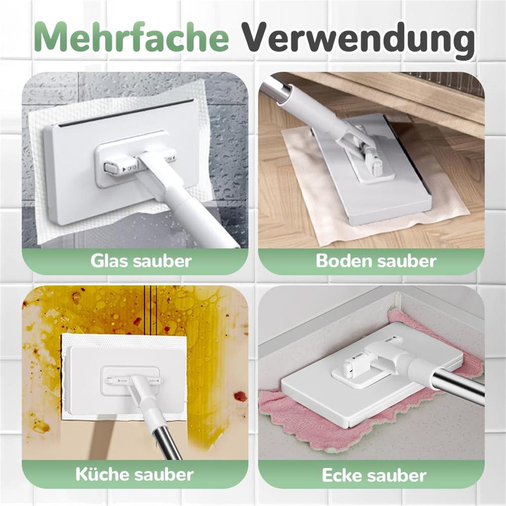 Mop With Pressure Clamping System, No Hand Washing, One Button For Changing, Automatic Clamping Cloth