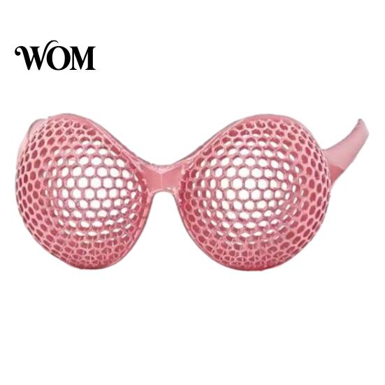 Honeycomb Grid Sunglasses 3D Printed Insect Compound Eye Glasses, Adjustment Help Training Focus Lightweight Durable Fun Eyeglasses for Teens
