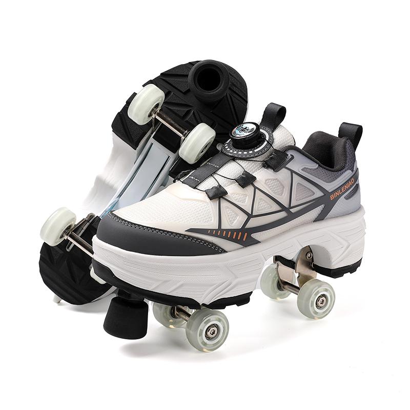 Детская/Мужская трансформируемая обувь для ходьбы на четырех колесах Мужские/Женские роликовые коньки Детские коньки Спортивная обувь для мальчиков/девочек