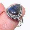 Натуральный лабрадорит, драгоценный камень, ручная работа, ювелирное кольцо из стерлингового серебра 925 пробы, размер 8.5 a7H29