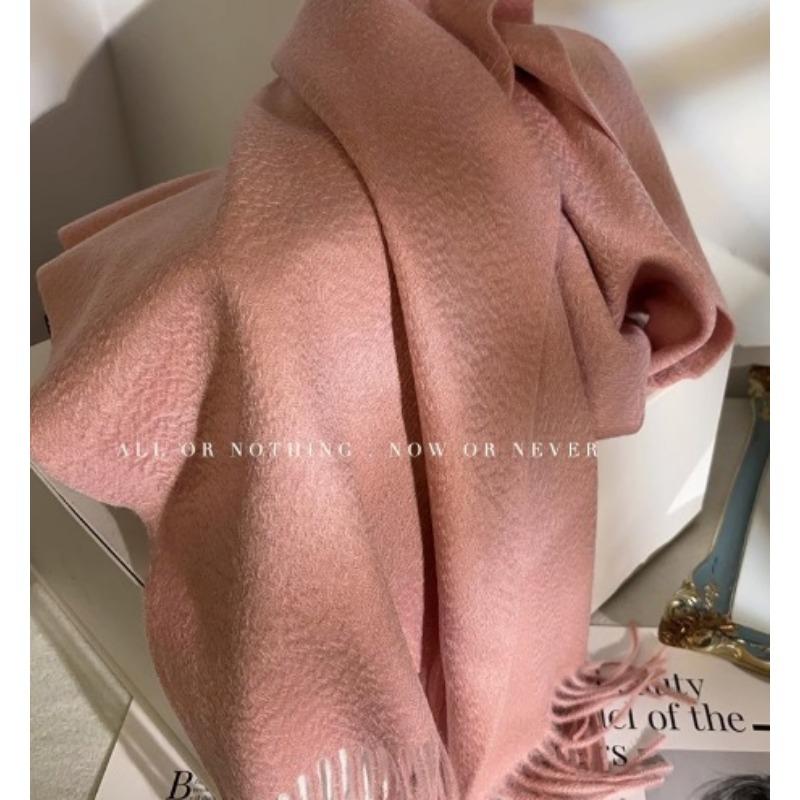 Cashmere Scarf Winter Women's Water Ripple Couple Narrow Version Solid Color Warm Scarf