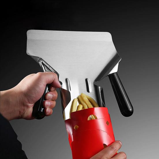French Fries Shovel Stainless Steel Shovel Ergonomic Popcorn Packaging Handle Special Hamburger