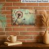 2D Flat Inspirational "Just Breathe" Dandelion Metal Wall Art, Vintage Aluminum Sign 12x8 Inch, Indoor Outdoor Hanging Decor for Home Office Cafe Bar