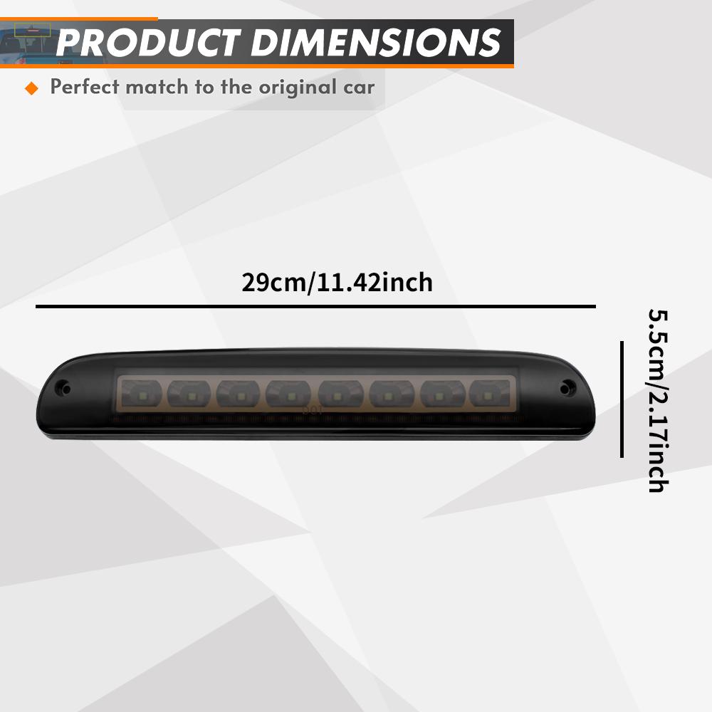For Ford Ranger 93-11 Ford F-250 F-350 99-16 Super Duty Smoke Cargo 3RD Third Brake Lights LED Rear Cargo High Mount Stop light