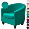 Club Chair Slipcover 2 Piece Stretch Jacquard Tub Chair Cover Round Barrel Chair Covers Non Slip Armchair Covers Living Room