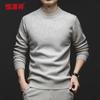 Hengyuanxiang Men's 100% Wool Thickened Round Neck Knit Sweater
