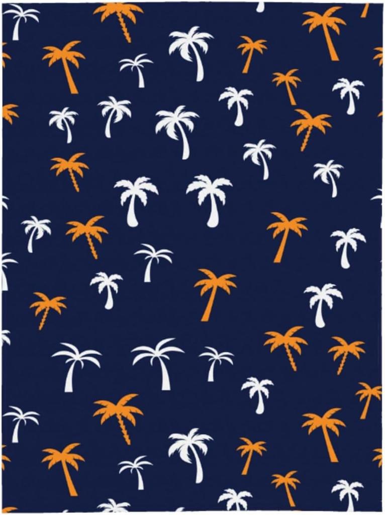 Coconut Palm Tree Throw Blankets All Season Ultra Soft Warm Summer Tropical Theme Fleece Blanket for Home Bed Sofa Couch Chair O