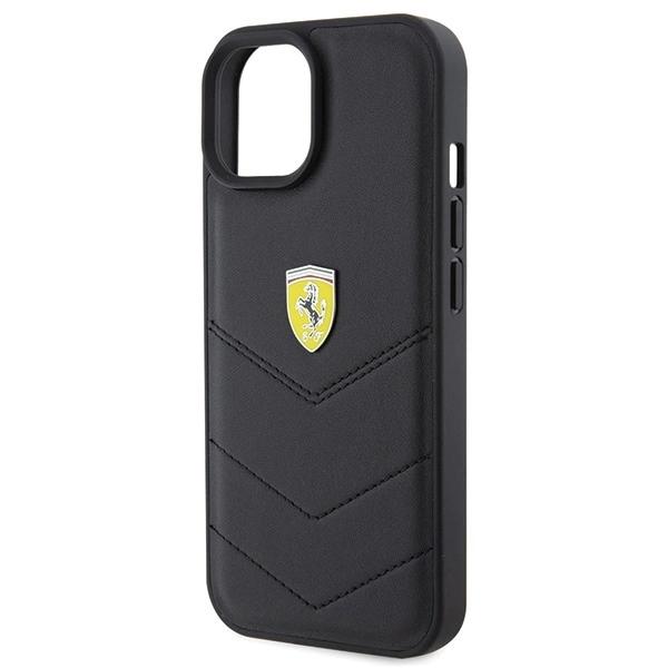 Etui Ferrari Quilted Metal Logo Na Iphone 15 - Czarne