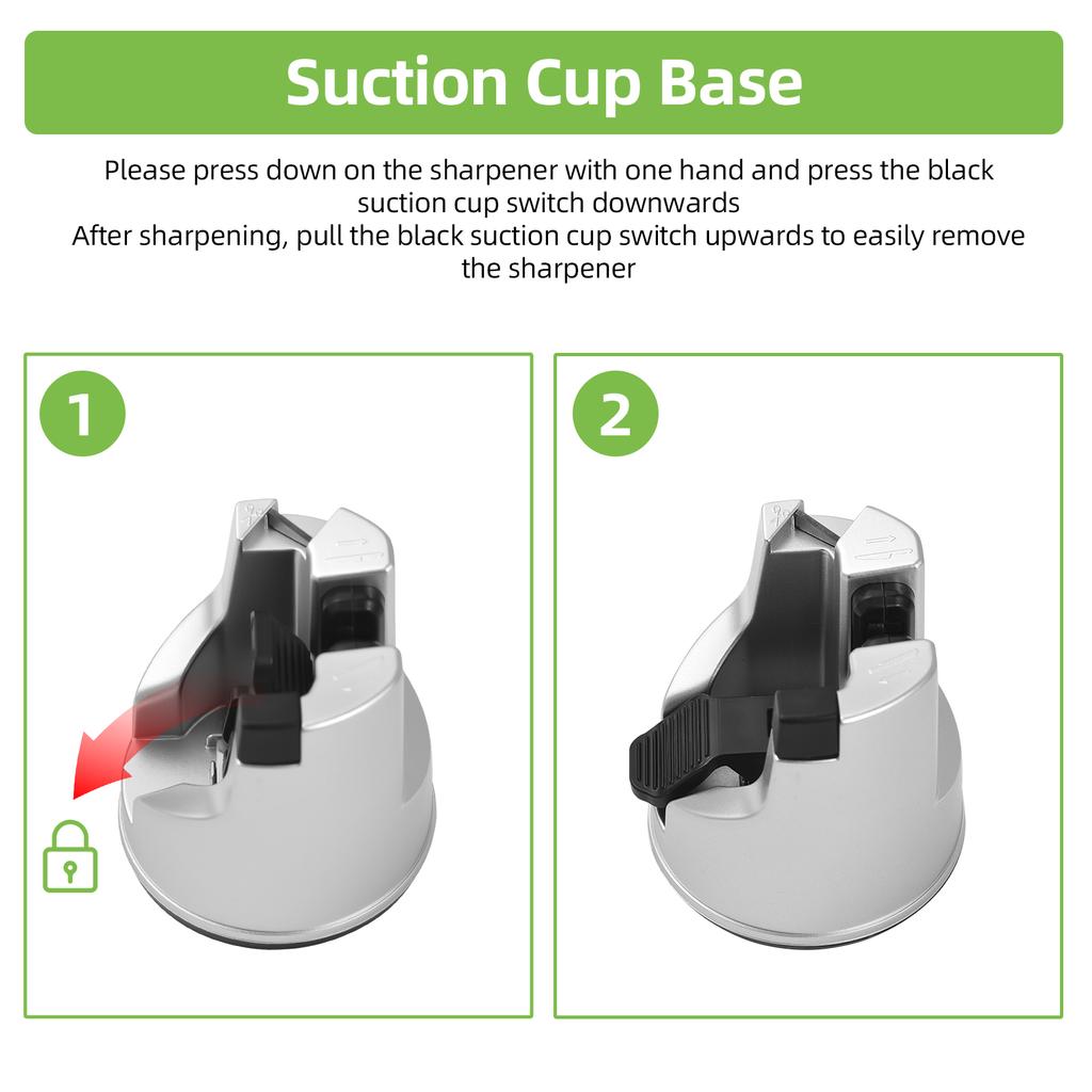 3-в-1 точилка для ножей из вольфрамовой стали, ручная кухонная точилка с присоской, полировальный стержень