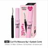 Тушь для ресниц ETUDE Curl Fix 8 г + Набор с расческой для ресниц – Стойкий изгиб, Объем и Четкость, Не смазывается