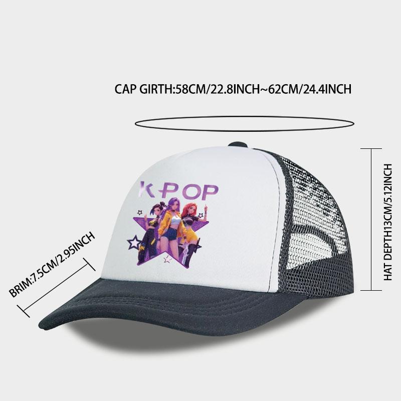 Сетчатая кепка с принтом K-POP женской группы, дышащая летняя бейсболка, регулируемая унисекс шляпа от солнца, идеально подходит для фанатов K-POP
