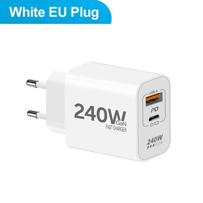240 Вт Gan Pd USB-C Зарядное устройство для 17 16 15 14 13 12 Pro Max Телефона Qc 3.0 Pd 3.0 USB Type-C Быстрая зарядка