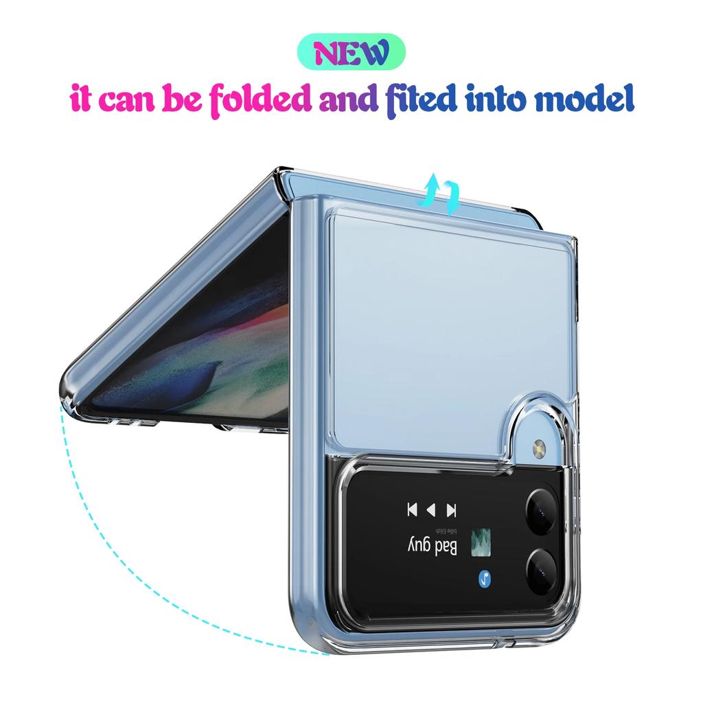 Прозрачный Ультратонкий ПК Чехол для Samsung Galaxy Z Flip 8 4 7 6 5 5G flip7 FE flip8 Flip4 Flip5 Flip6 Flip3 Flip 3 2 Противоударный Чехол
