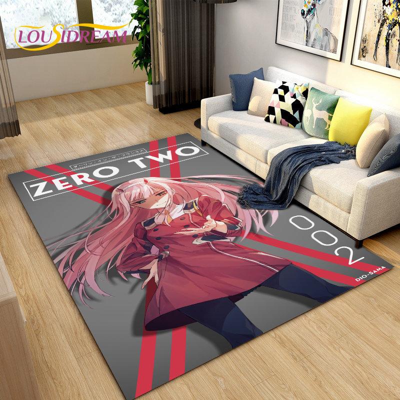Ковер Zero Two DARLING In The FRANXX Аниме, Ковер для Гостиной, Спальни, Дивана, Прихожей, Декор, Детский Нескользящий Коврик для Пола