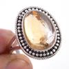 Natural Citrine Gemstone Handmade 925 Solid Sterling Silver Ring Size 6 K5r53