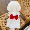 Pet Clothes Spring Summer New Wedding Dress Bow Lace Gown Teddy Bichon Dog Cat