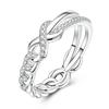 Кольцо из серебра 925 пробы Shine Zircon с камнем, многослойные широкие кольца для женщин, тонкие ювелирные изделия, подарок на свадьбу, вечеринку
