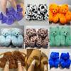 Funny Indoor Slippers Womens Winter Keep Warm Men Shoes Teddy Bear Non-slip Soft Slippes