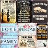 Lovely Flower WELCOME To My Home Iron Metal Poster Tin Sign Plate Wall Decoration Vintage Art Painting Family Rule Plaque A392