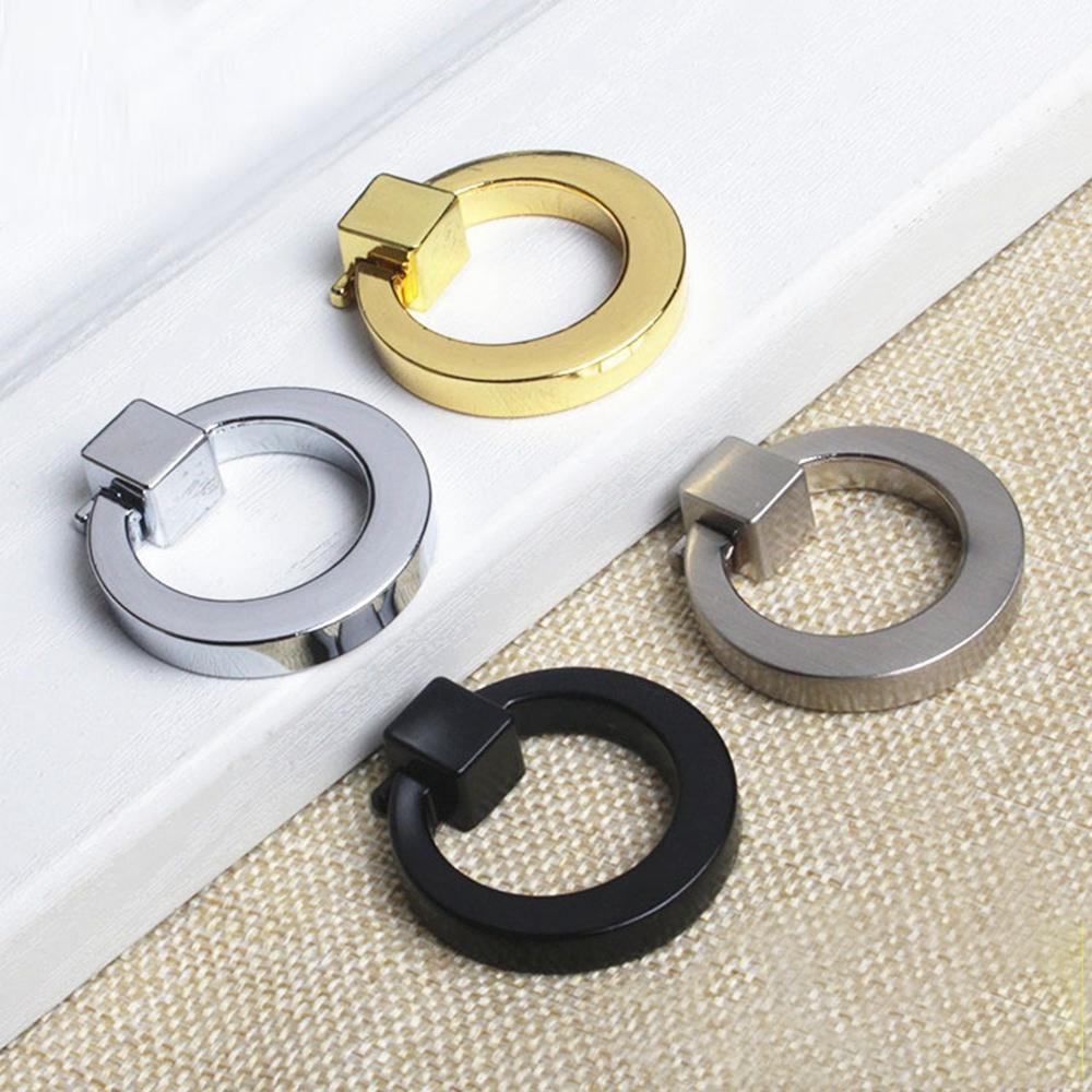 Circle Cupboard Ring Zinc Zinc Zinc Alloy Kitchen Door Handles Drawer Pulls Furniture Hardware Cabinet Knobs