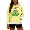 Women's Christmas  Print Contrasting Loose Casual Hoodie
