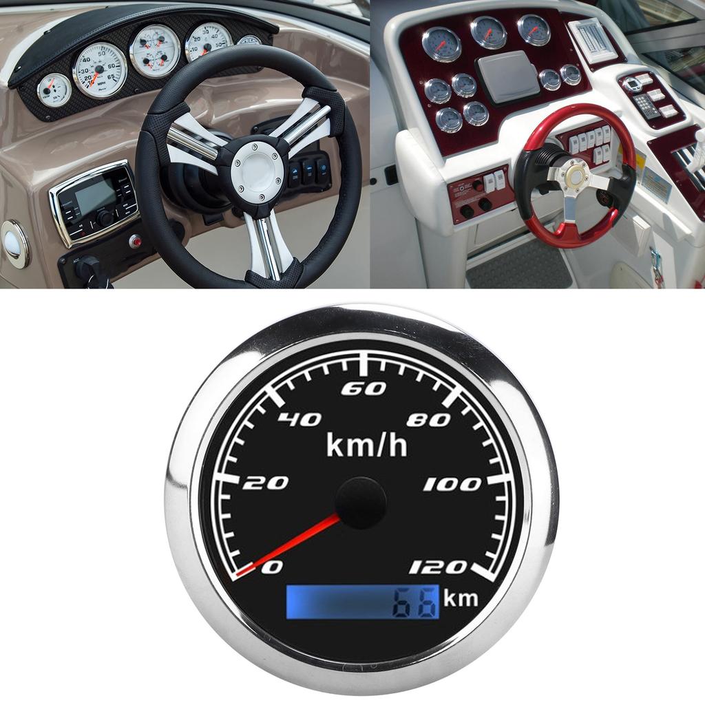 GPS Спидометр Стрелочный Одометр 0‑120КМ ЦельсийH 0‑ КМ IP67 9‑32В DC для Автомобиля Грузовика Лодок