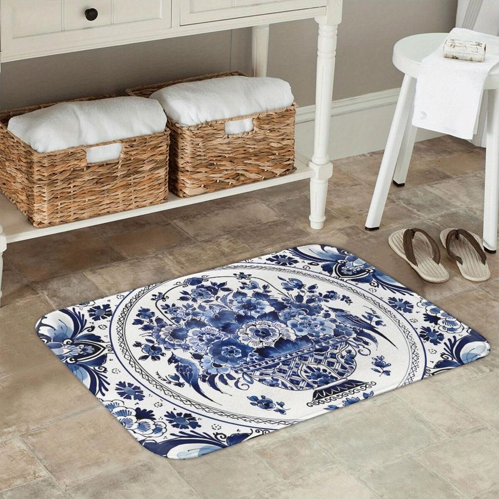 1 шт. Кухонные коврики против усталости, Водонепроницаемый нескользящий толстый амортизирующий кухонный коврик с цветочным принтом тюльпанов, Сверхпрочный комфортный коврик для стояния для кухни