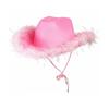 Wide Brim Jazz Hat Furry Trim Cowgirl Hat Casual Western Cowboy Hat  Street Party