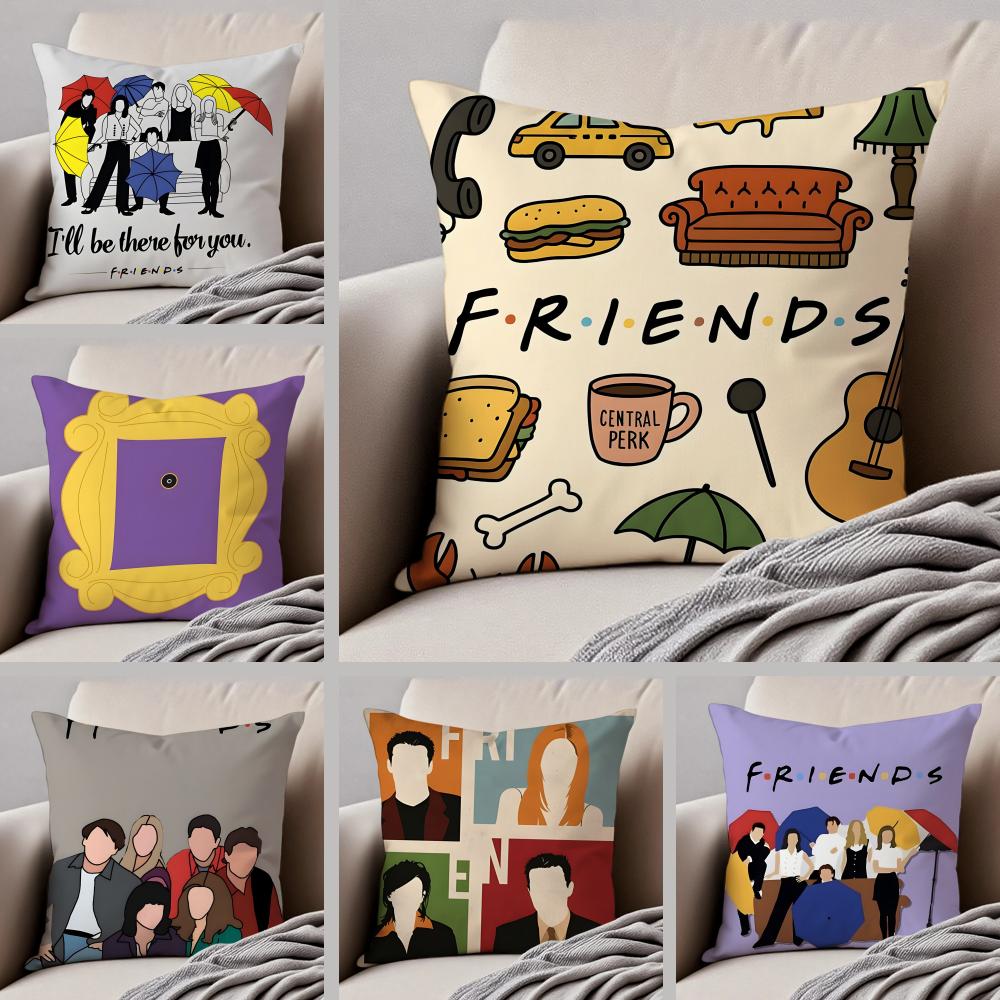 Nostalgic pop fashion FFriends TV Cushion Cover Throw Pillow Cover Hidden Button Durable Polyester Chair Cushion